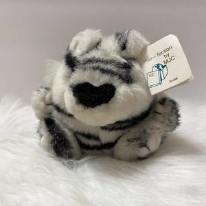 Vintage 1988 Cushy Critter Purr-fection by MJC Sammy White Tiger Plush NWT RARE